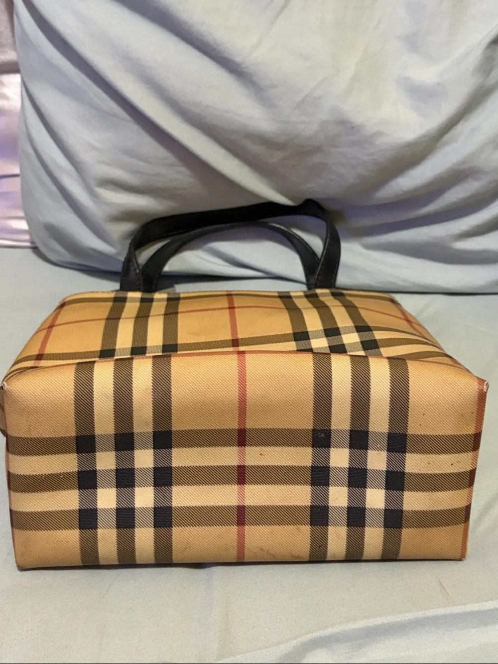 Burberry Black Leather Tote with Interior Zip Pocket
